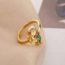 Fashion 6# Gold Plated Copper Princess Ring With Zirconium