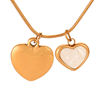 Fashion Gold Titanium Steel Shell Love Pendant Necklace