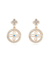 Invitation White&Champagne Gold Four-Leaf Clover Decorated Austrian crystal Crystal Earrings Reviews