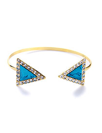 Luxury Blue Triangle Decorated Open Design